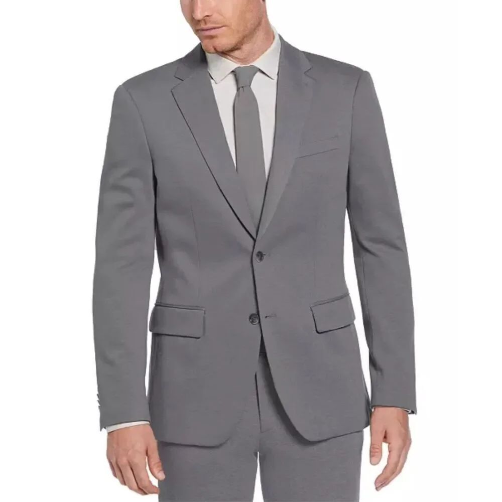 Perry Ellis NWT Regular Fit Knit Suit Jacket Felt Grey 42 Regular